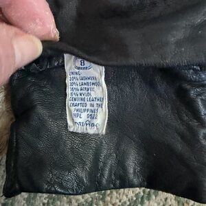 Soft Black Leather Gloves associated with designer Leila Founes,